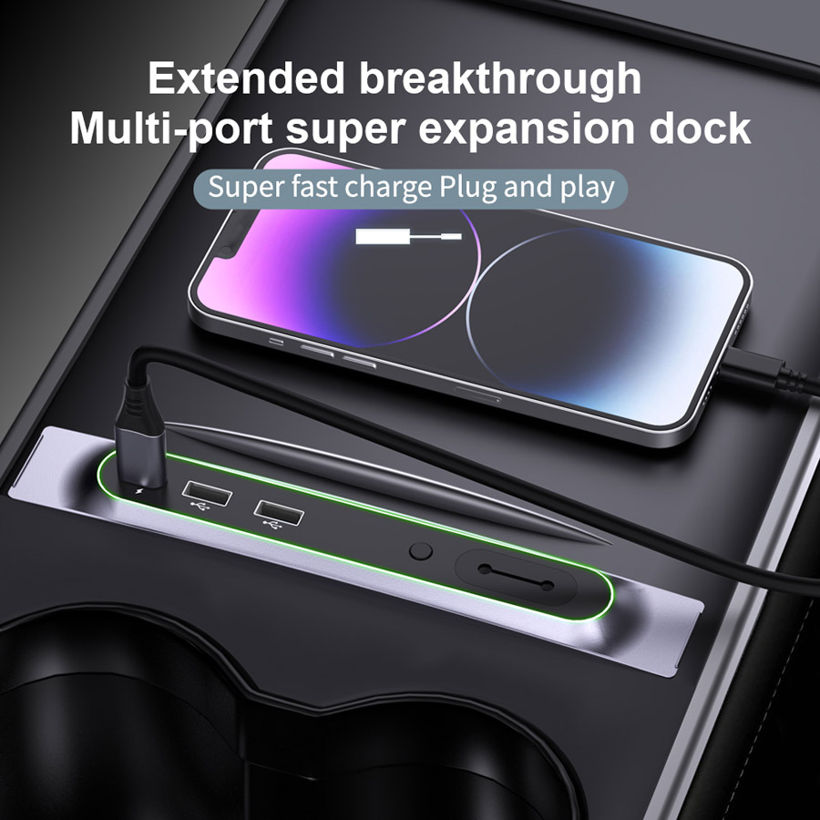 USB C HUB Multi-Port Car Dock 